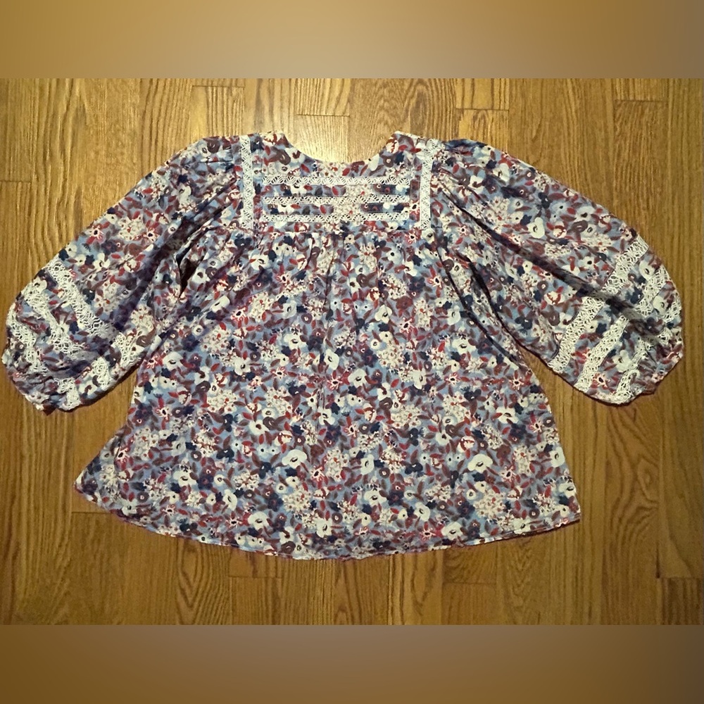 Mi Golondrina Chela Floral‎ Marino Specialty Blouse 💫 - Picture 11 of 12